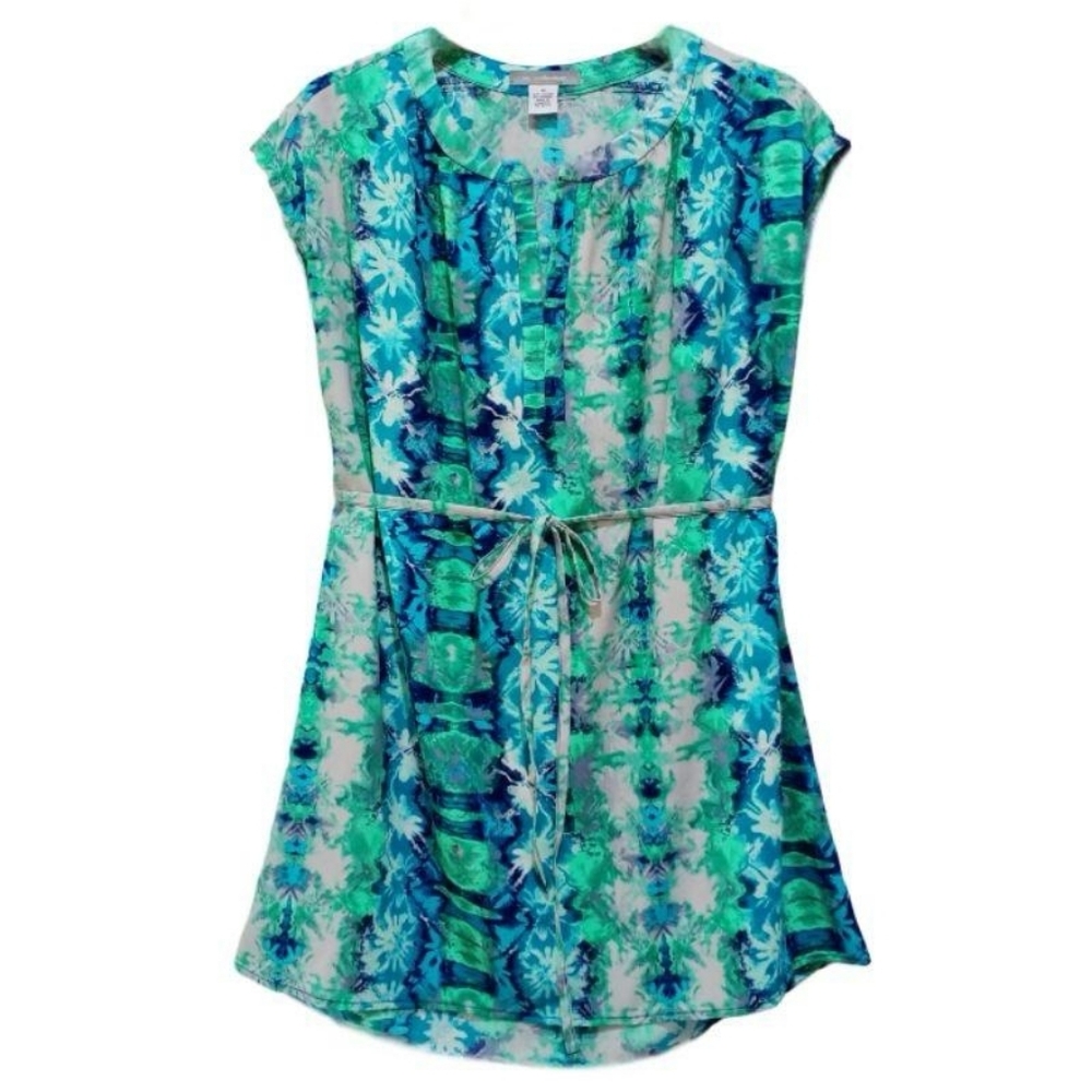 New! Floral Print Tunic Dress with Belt